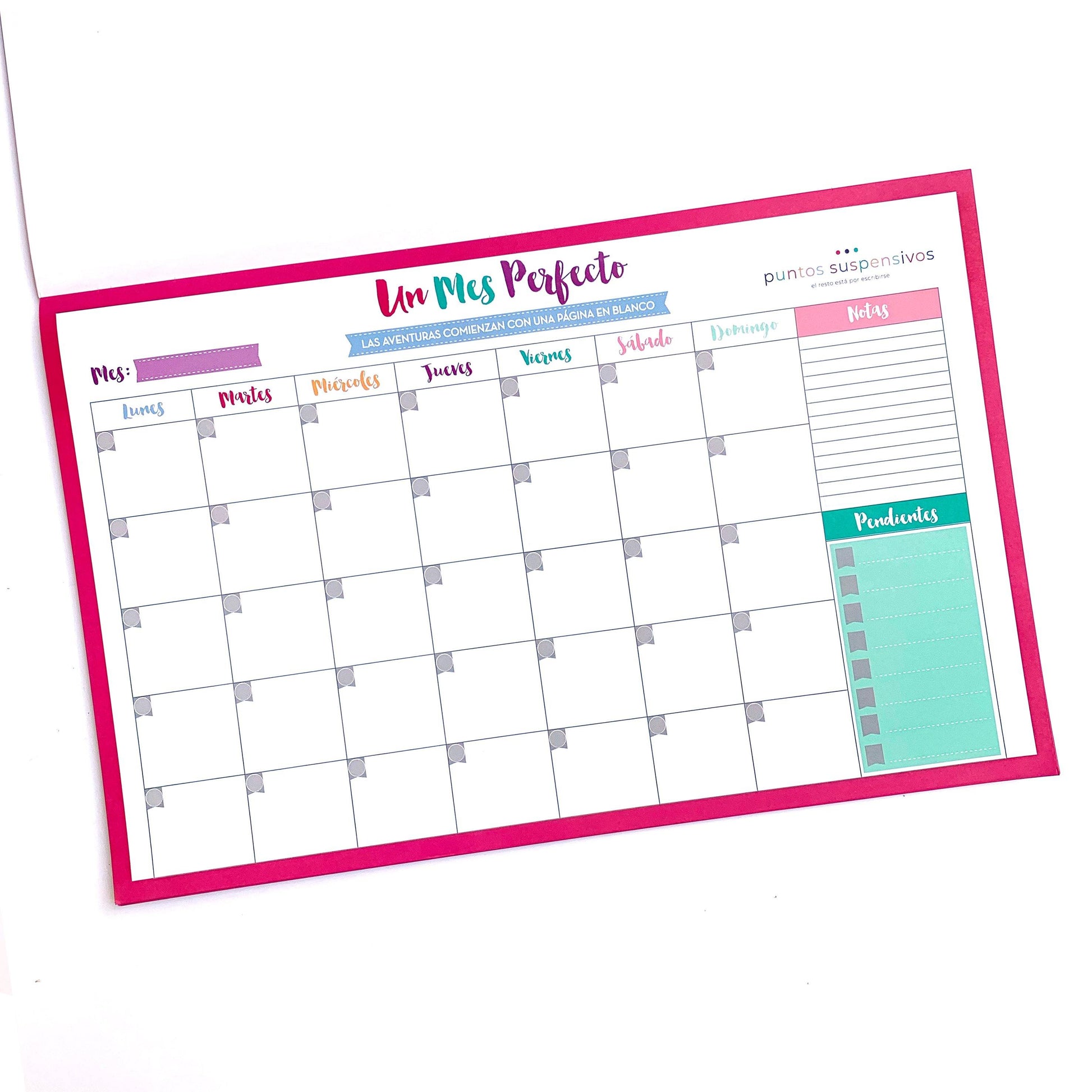 Planner Mensual - Puntos Suspensivos 📖 - Puntos Suspensivos - Agenda - Libreta - Organización