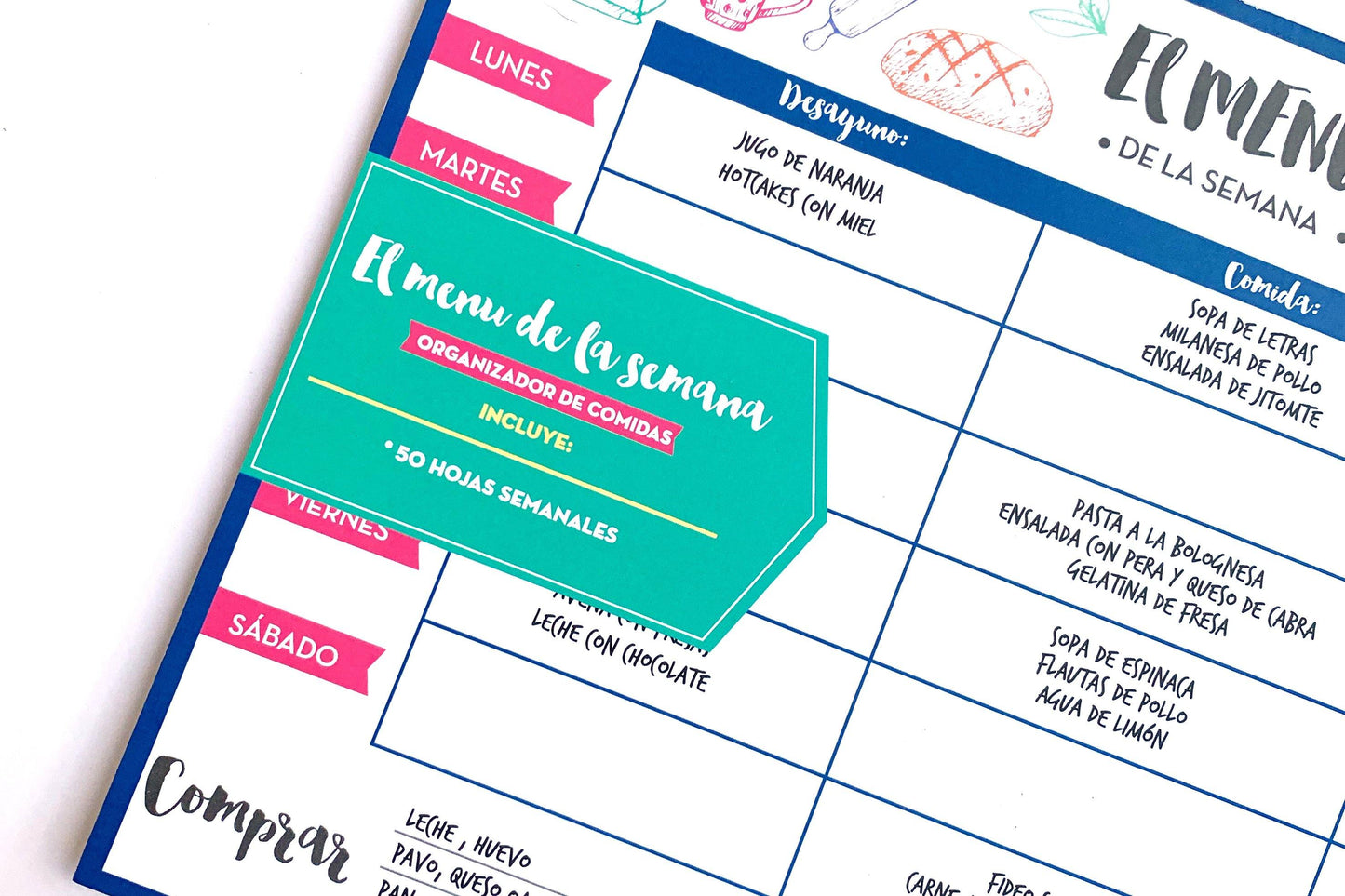 Planner Menú - Puntos Suspensivos 📖 - Puntos Suspensivos - Agenda - Libreta - Organización